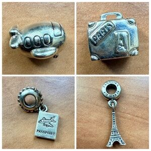 Authentic Pandora Silver Travel Charm Collection